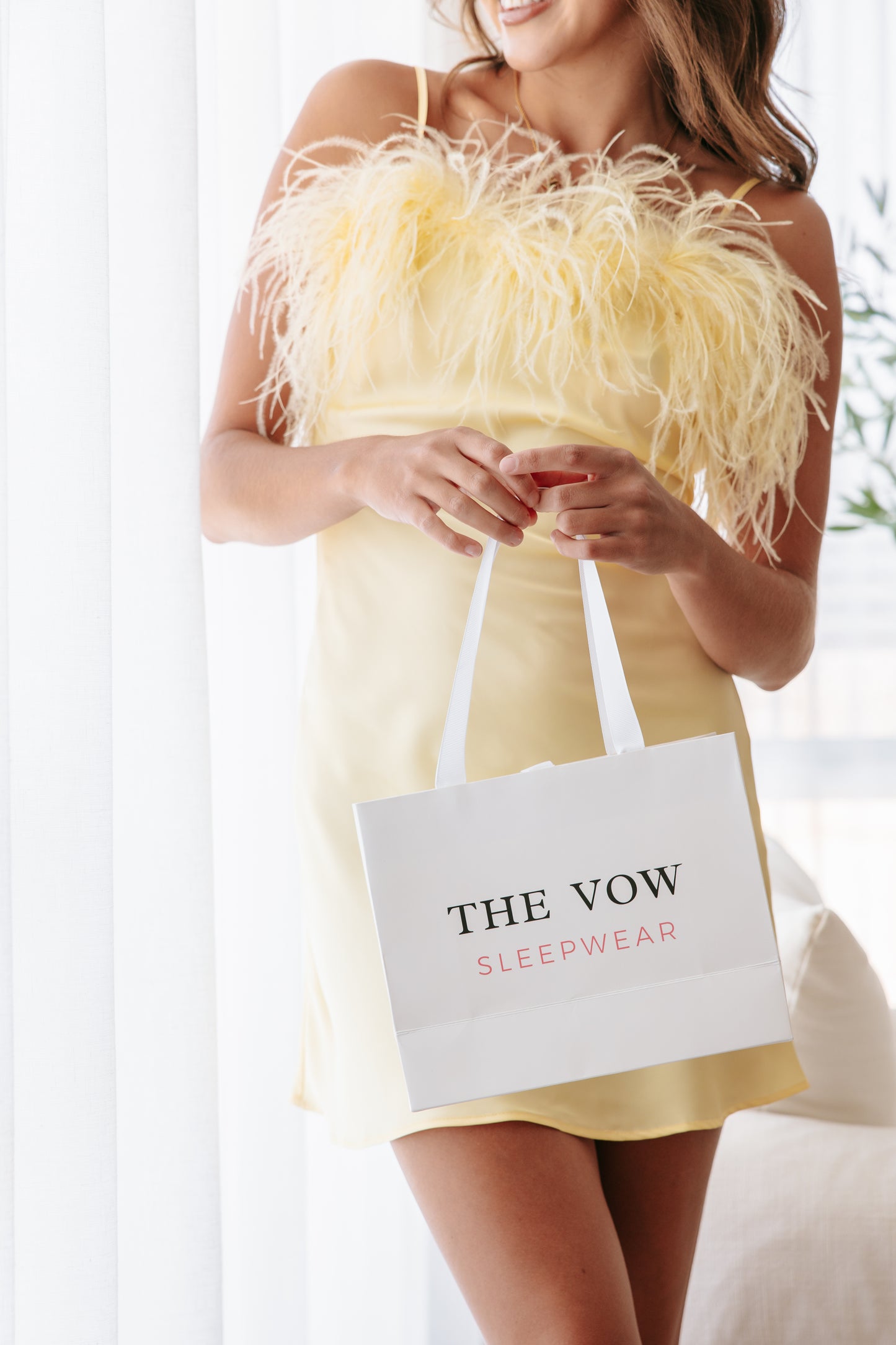 ALIX FEATHER LUXE NIGHTIE - BUTTERCREAM - PREORDER