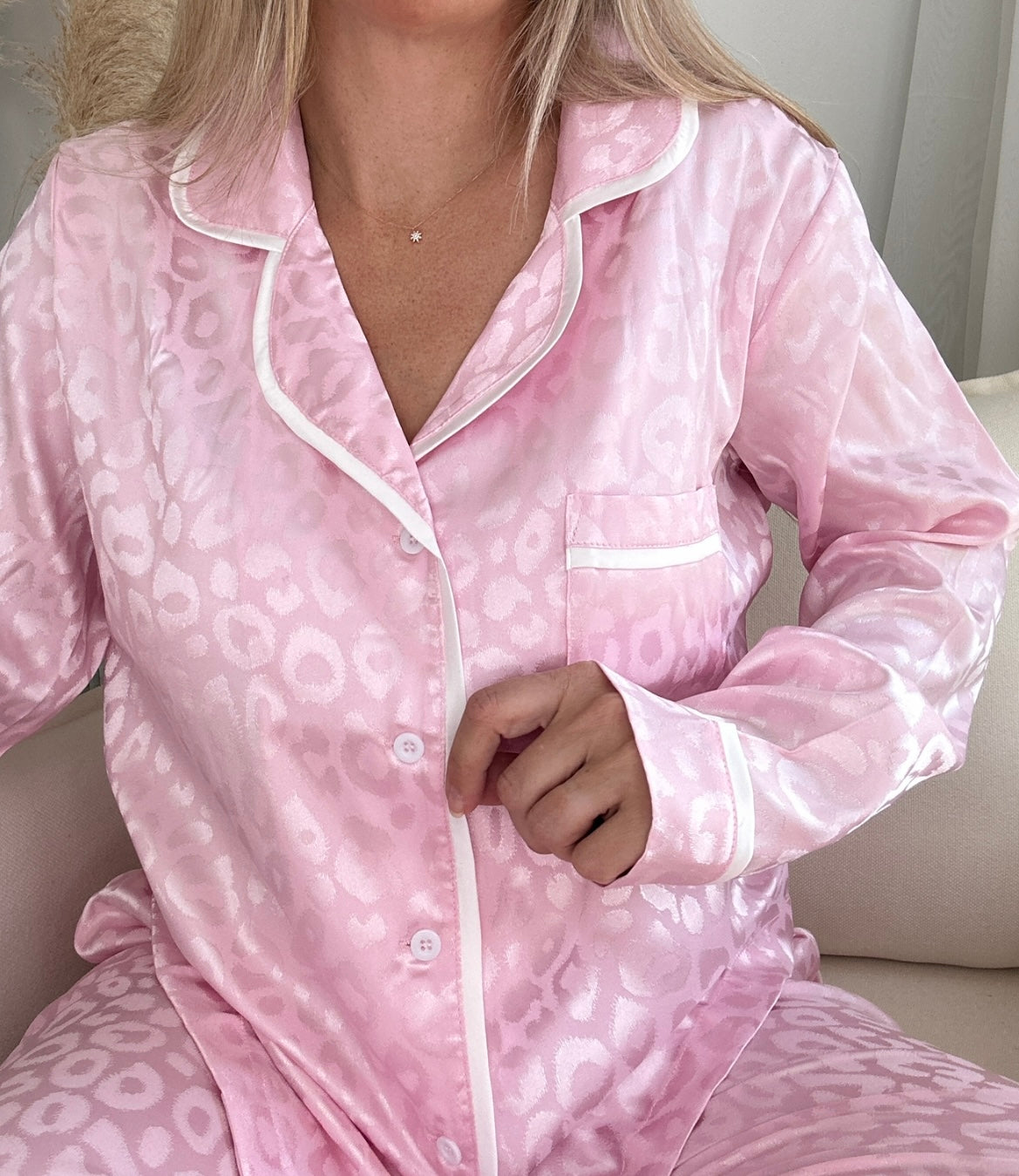 BLUSH PINK LEOPARD PJ SET