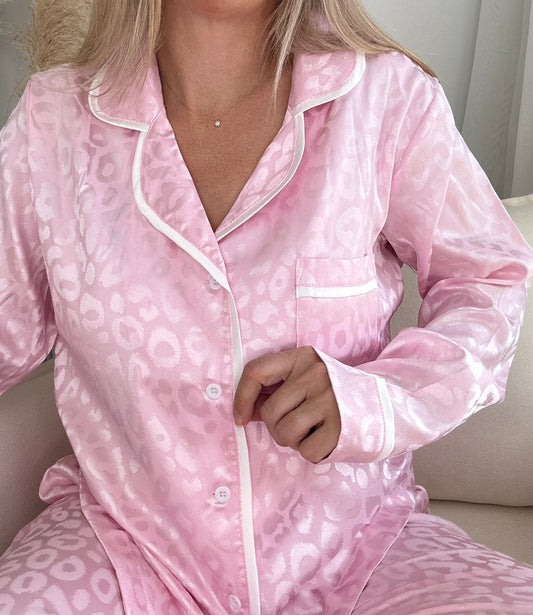 BLUSH PINK LEOPARD PJ SET