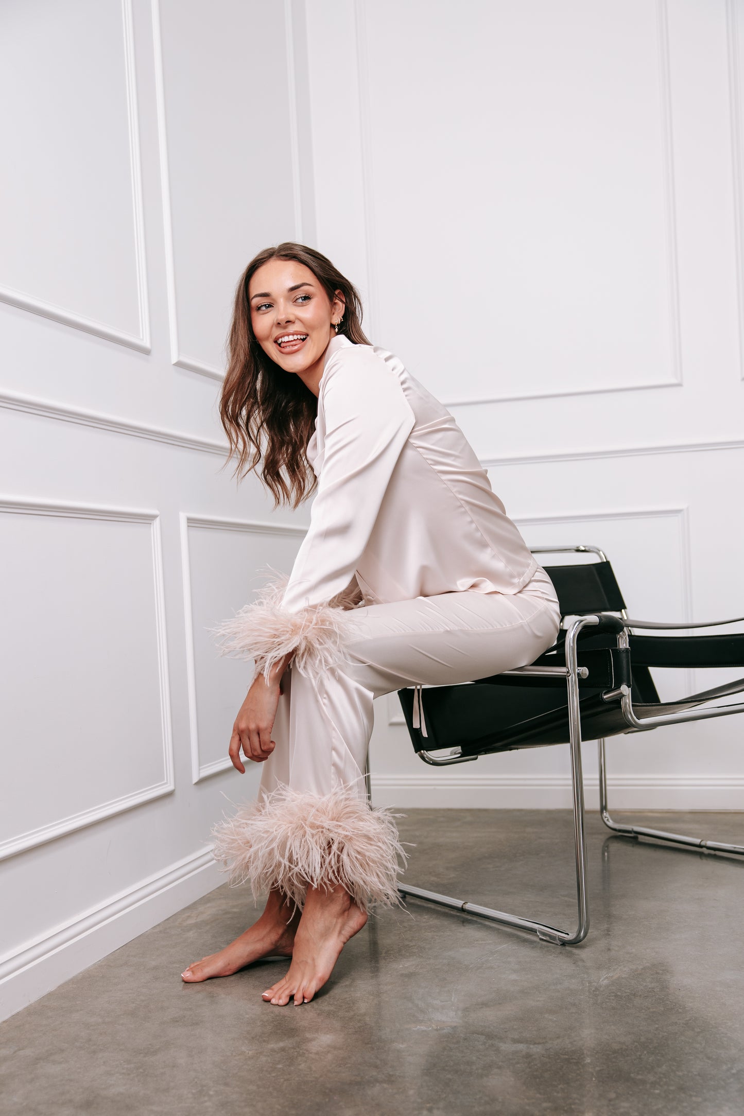 MARGOT CHAMPAGNE FEATHER PJS