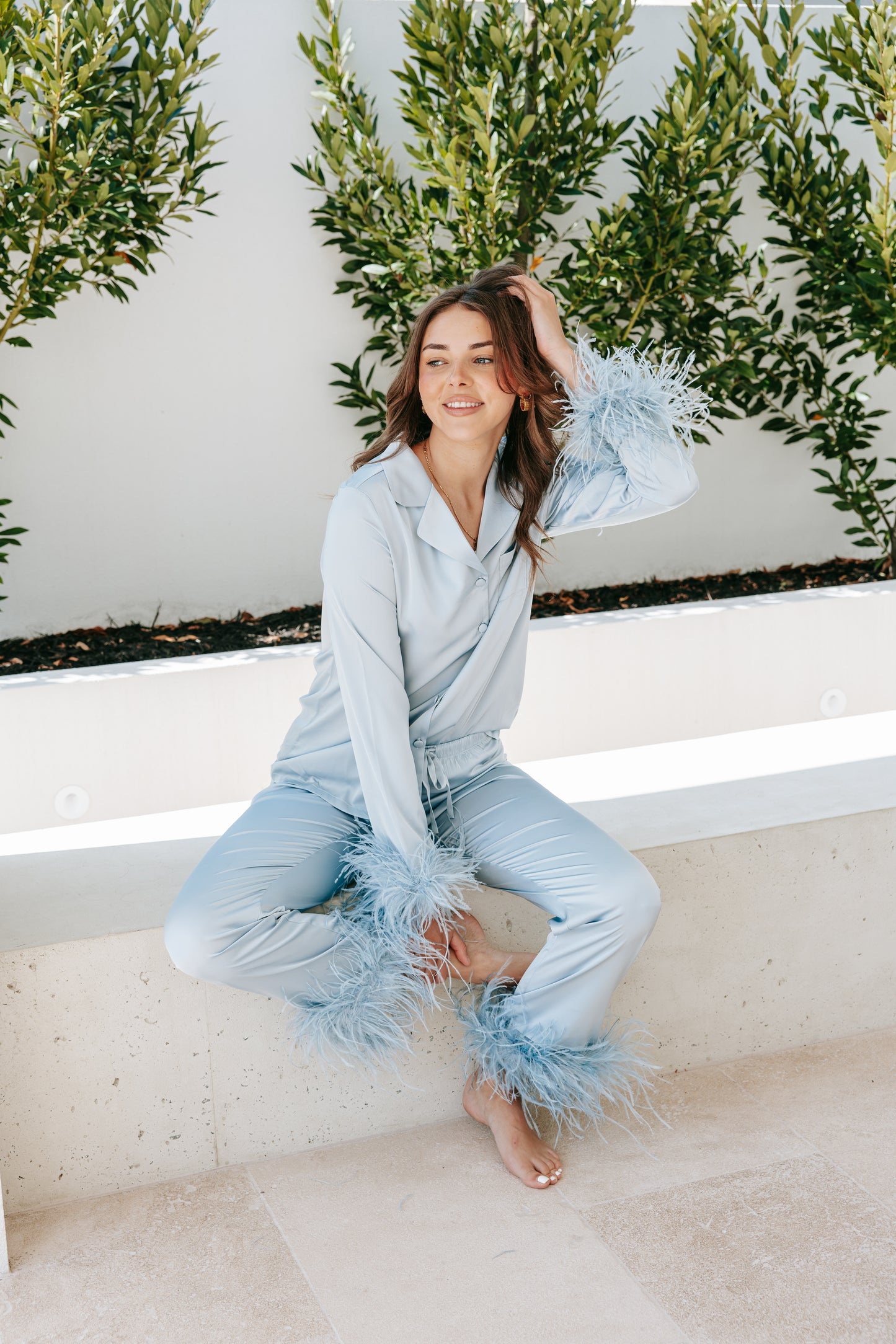 SKYE BLUE FEATHER LUXE PJS